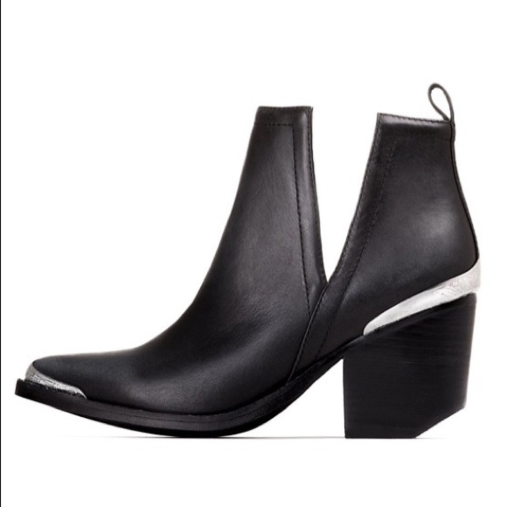 Like New, Jeffrey Campbell Cromwell cutout western leather booties - Blk, Sz 7.5
